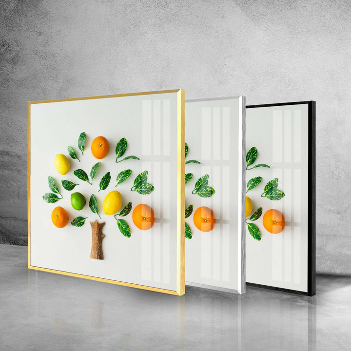 Citrus Fruits Glass Wall Art, large glass photo prints, glass wall photos