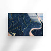 Dark Blue Abstract Tempered Glass Wall Art