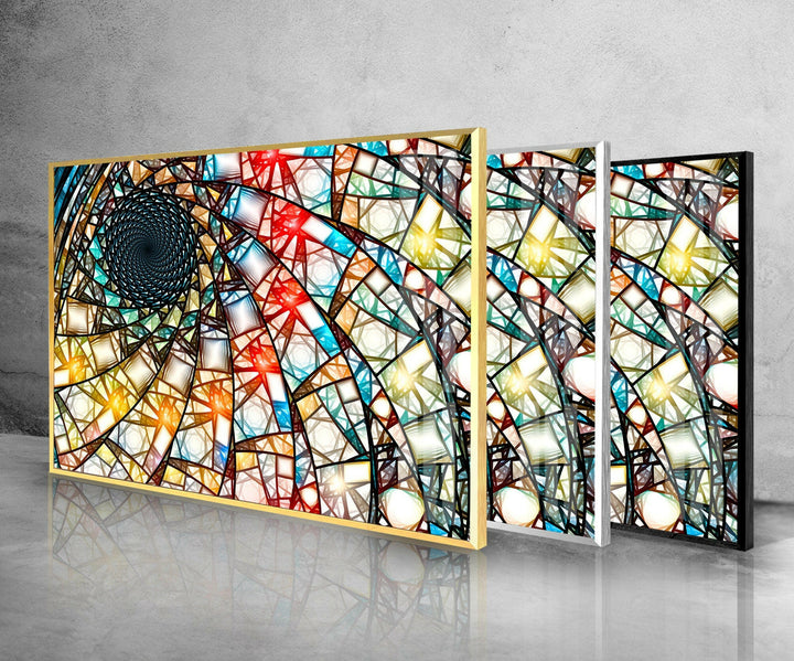 Stained Fractal Art Glass Wall Art glass art painting, glass art for the Wall