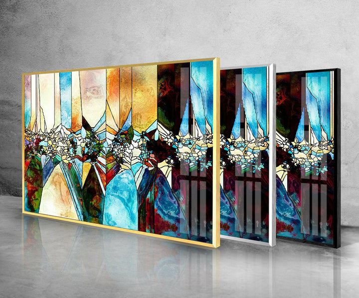 Fractal Abstract Colored Glass Wall Art large glass photo prints, glass wall photos
