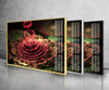 Abstract Red Flower Glass Wall Art