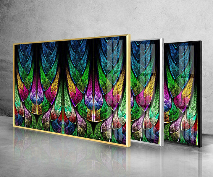 Fractal Stained Window Glass Wall Art