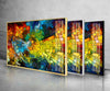 Stained Blue and Yellow Tempered Glass Wall Art