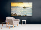 Sea Waves Tempered Glass Wall Art