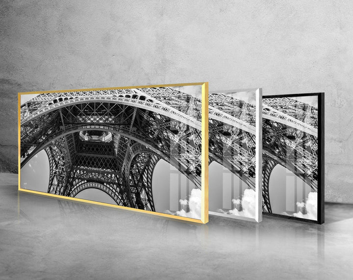 Under Eiffel Tower Paris Glass Wall Art, large glass photo prints, glass wall photos