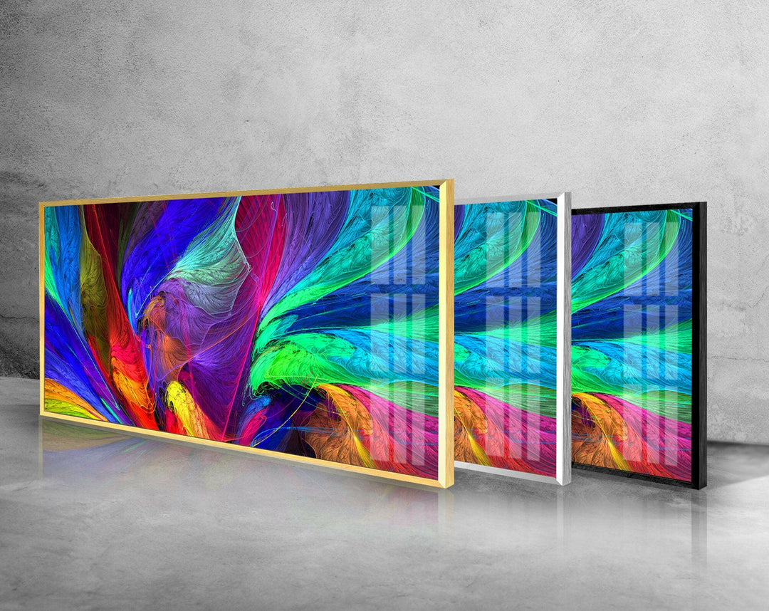 Modern Colorful Abstract Glass Wall Art, custom glass photo prints, large glass prints