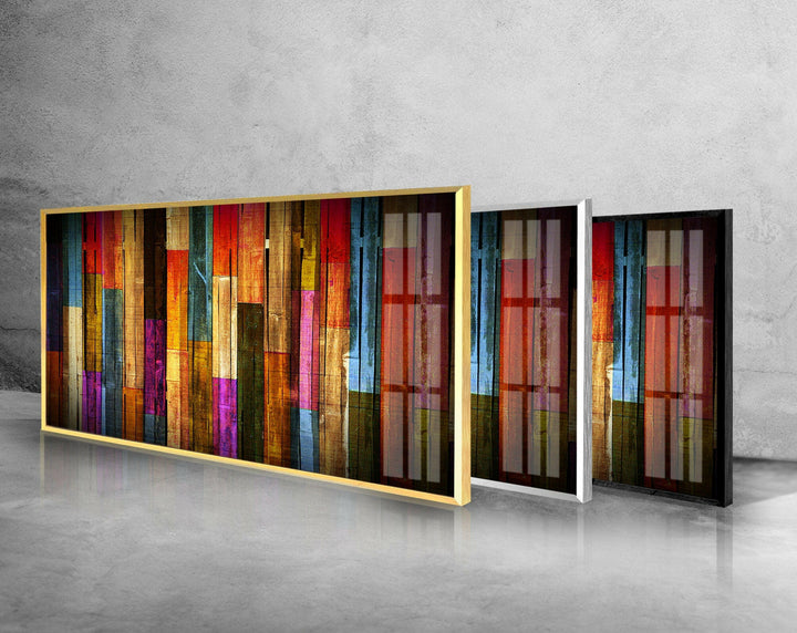 Colorful Wooden Glass Wall Art, photo print on glass, prints on glass wall art