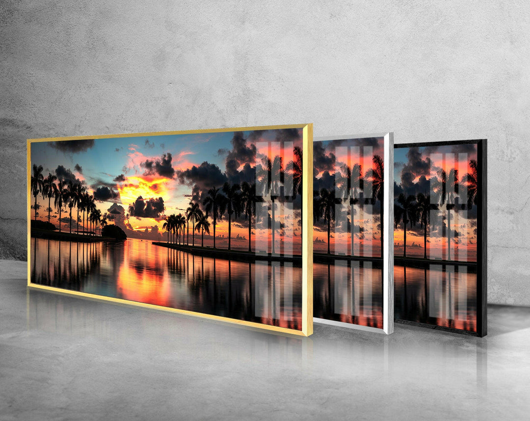 Miami Deering Estate Sunrise Glass Wall Art, custom glass pictures, glass art prints