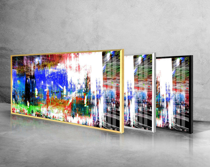 Colorful Oil Painting Abstract Glass Wall Art, photo print on glass, prints on glass wall art