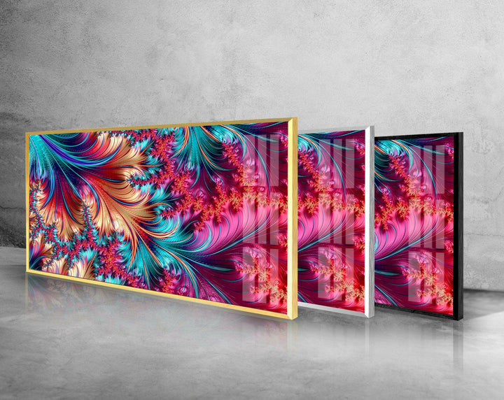 Colored Leafy Fractal Abstract Glass Wall Art, Glass Printing Wall Art, Print photos on glass