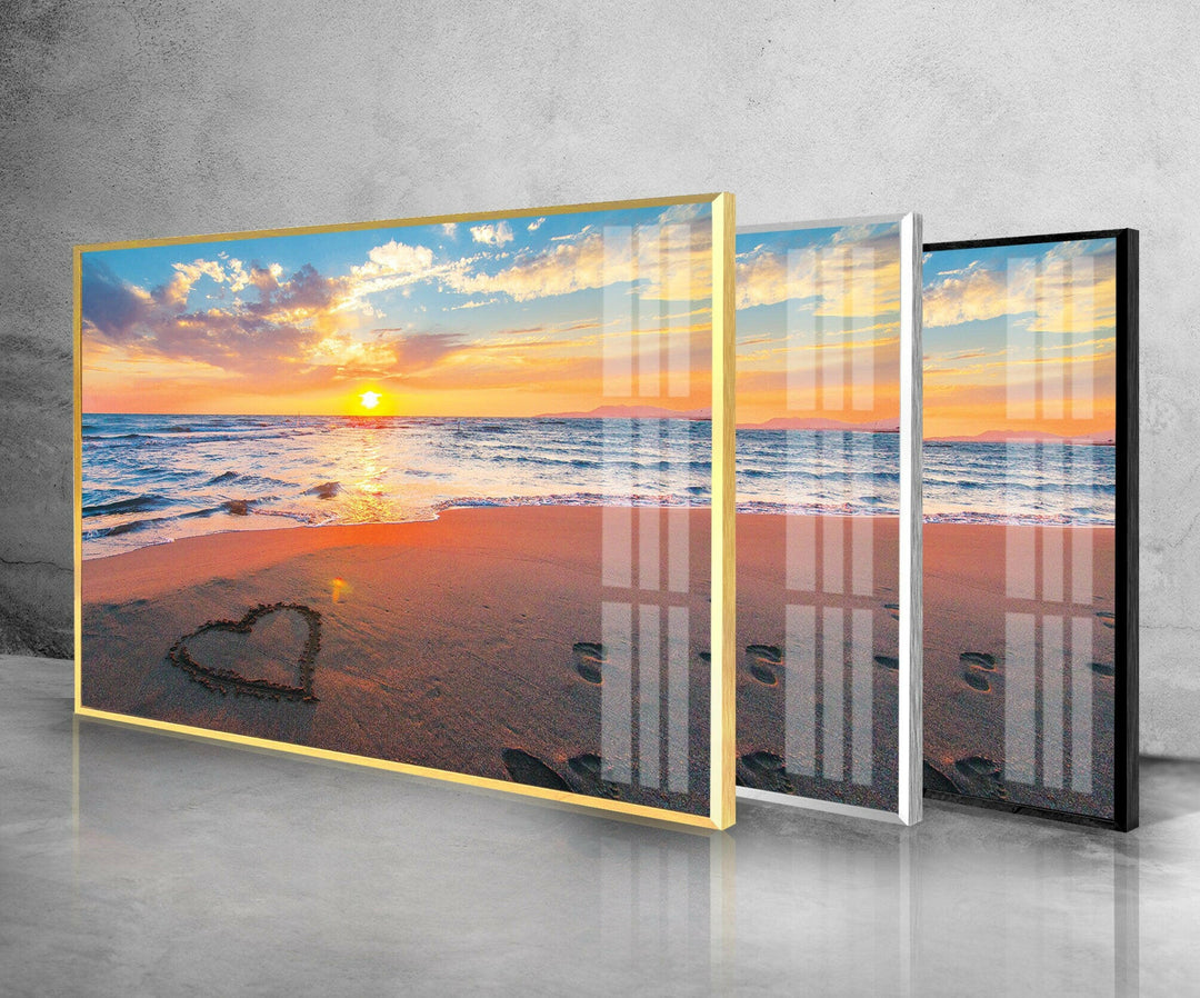 Sunset Beach Love Glass Wall Art art glass wall art, glass wall art pictures