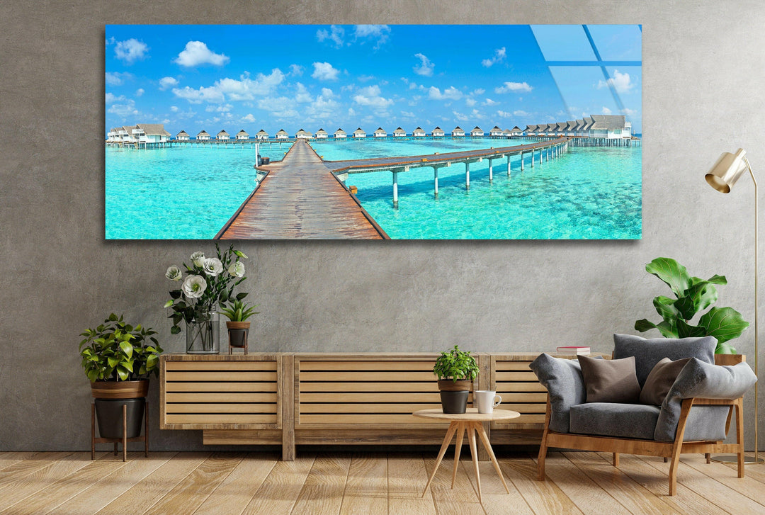 Tropical Maldives Glass Wall Art, glass image printing, glass prints from photos