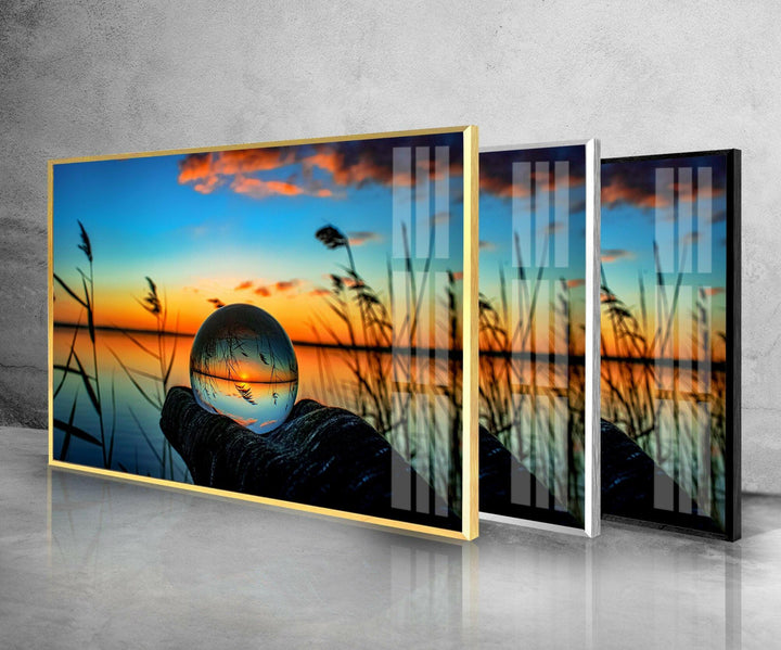 Sunset Ball Unsplash Glass Wall Art glass photo prints, glass picture prints