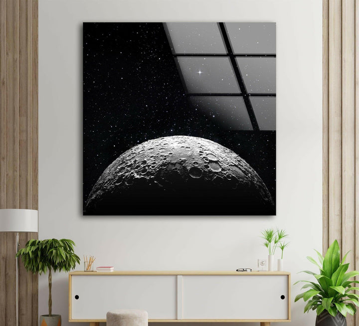 Moon Surface Glass Wall Art, art glass wall art, glass wall art pictures