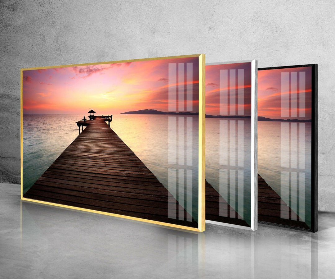 Coastal Pier Glass Wall Art