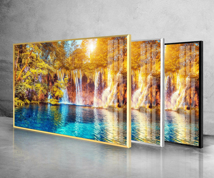 Plitvice Lakes Landscape Glass Wall Art print on glass, glass printed photos