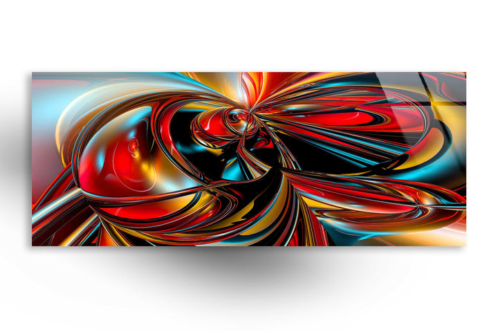 Red Alcohol ink Fractal Glass Wall Art, print picture on glass, Tempered Glass Wall Art