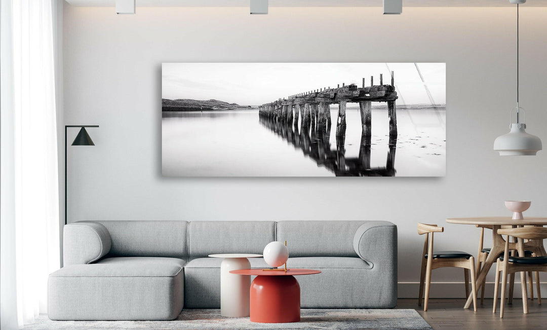 Old Wooden Railway Bridge Glass Wall Art, print on glass, glass printed photos