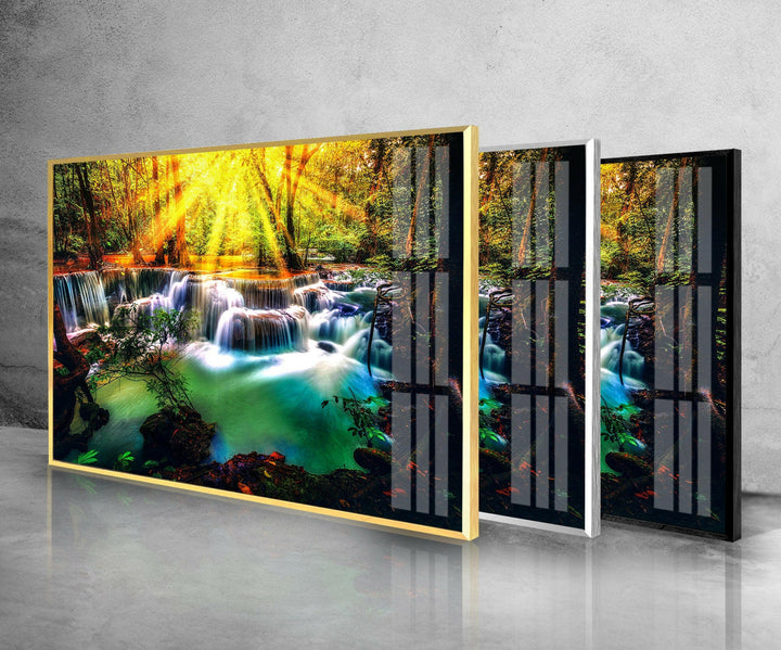 Waterfall Nature Glass Wall Art             glass wall decor, glass wall art decor