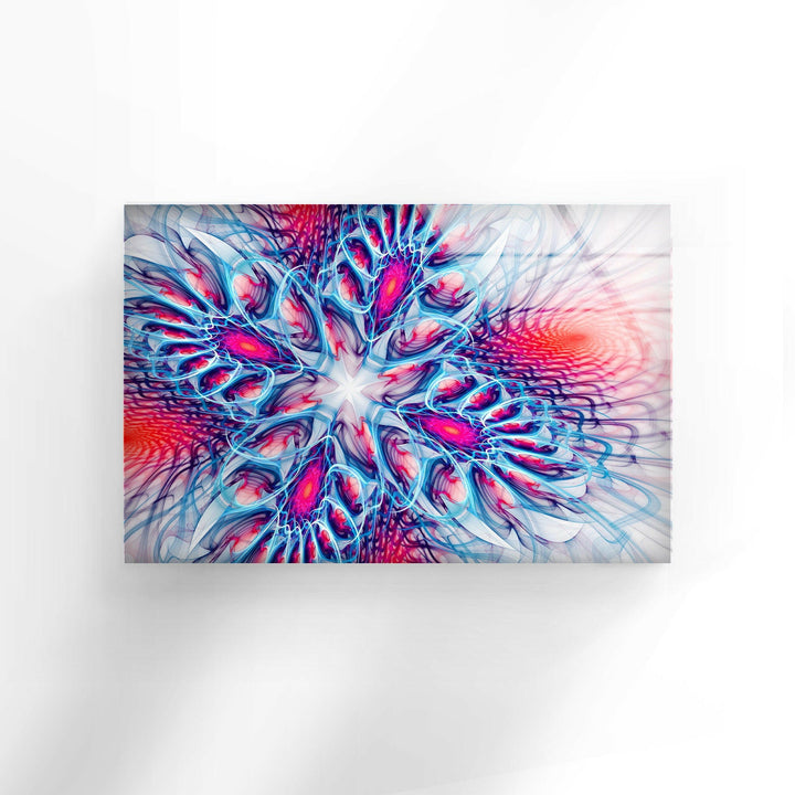 Blue Fractal Abstract Glass Wall Art glass photo prints, glass picture prints