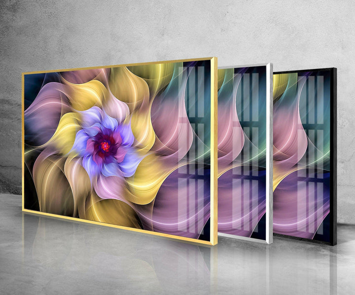 Fractal Colorful Flower Glass Wall Art, Glass Printing Wall Art, Print photos on glass