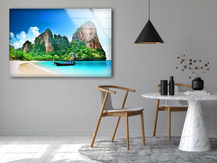 Phuket Tropical Island Glass Wall Art print on glass, glass printed photos