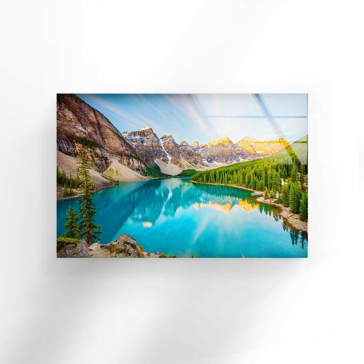 Moraine Lake Colorful Glass Wall Art stained glass wall art, stained glass wall decor