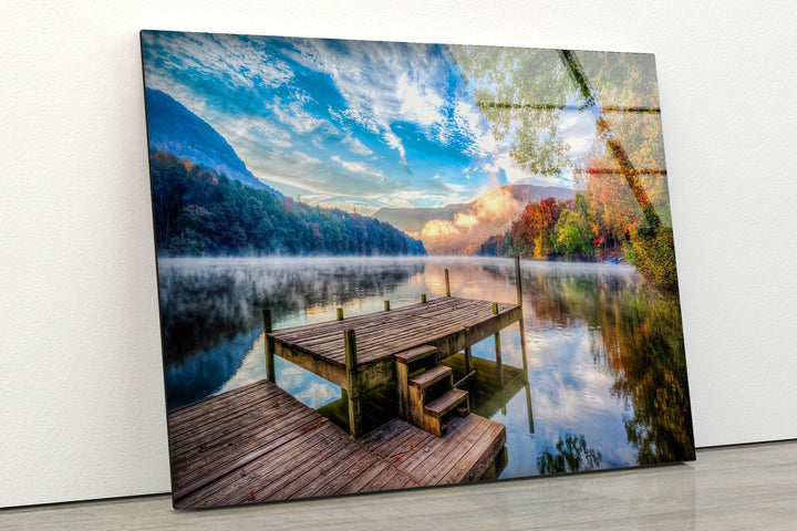 Lake & Mountain Landscape Glass Wall Art large glass photo prints, glass wall photos