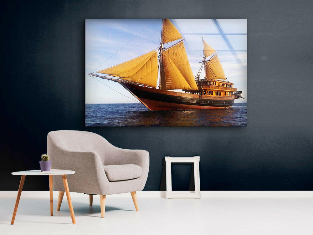 Sailing Yacht Nautical Glass Wall Art glass image printing, glass prints from photos