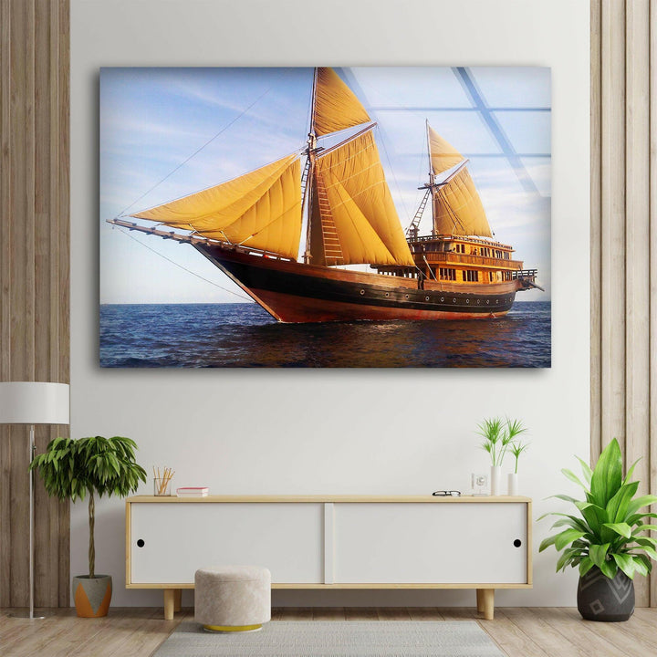 Sailing Yacht Nautical Glass Wall Art custom glass pictures, glass art prints