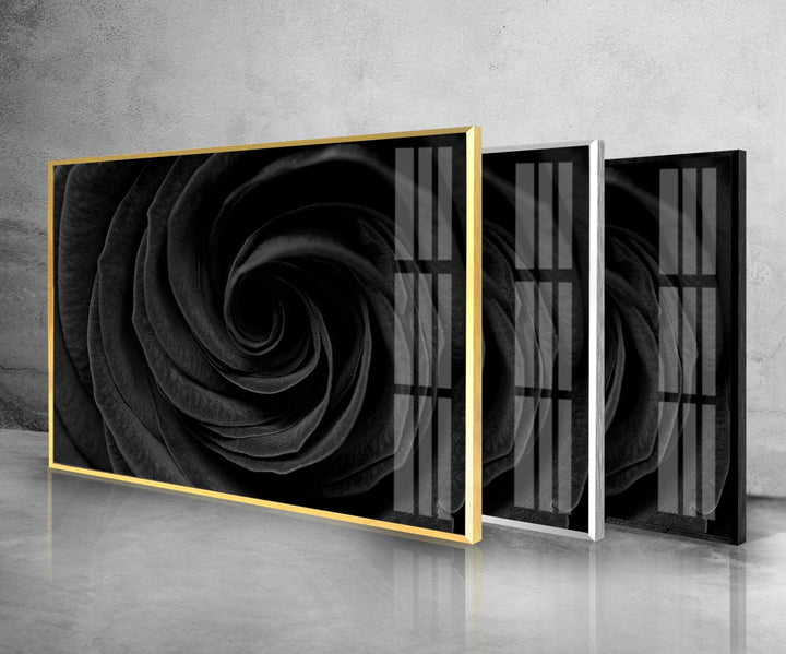 Black Rose Glass Wall Art, glass image printing, glass prints from photos