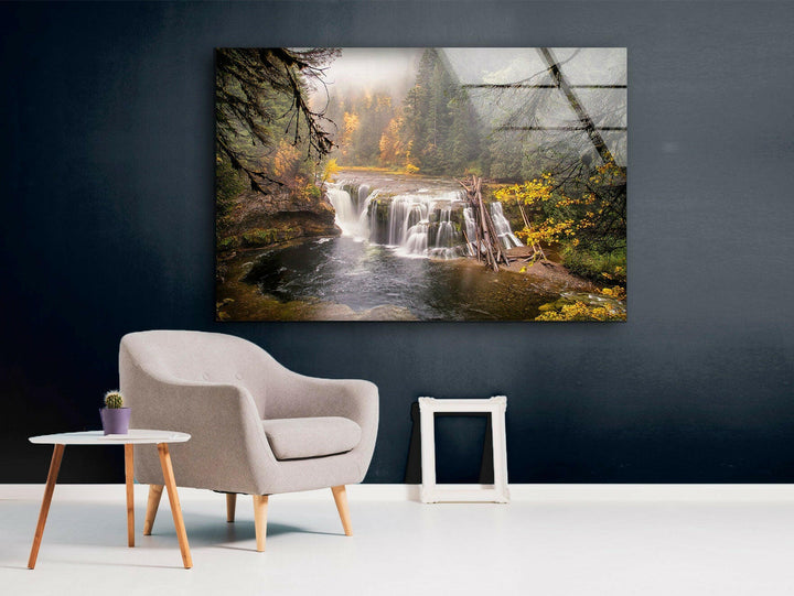 Lower Lewis River Falls Glass Wall Art picture on glass wall art, photos printed on glass