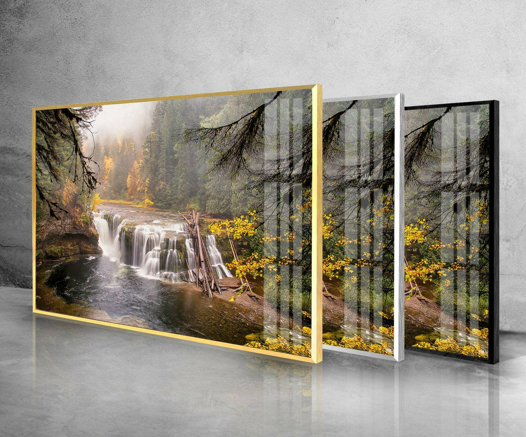 Lower Lewis River Falls Glass Wall Art stained glass wall art, stained glass wall decor