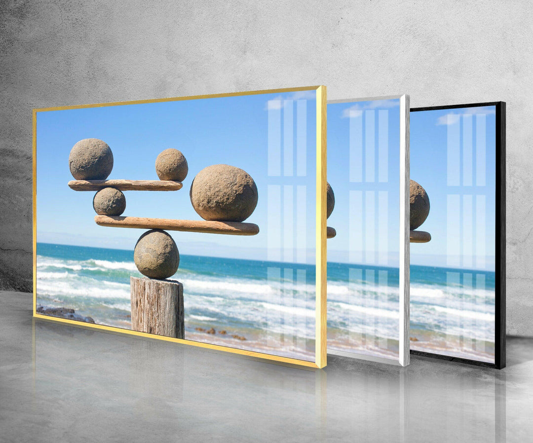 Stone and Balance Glass Wall Artwork & Cool Decor