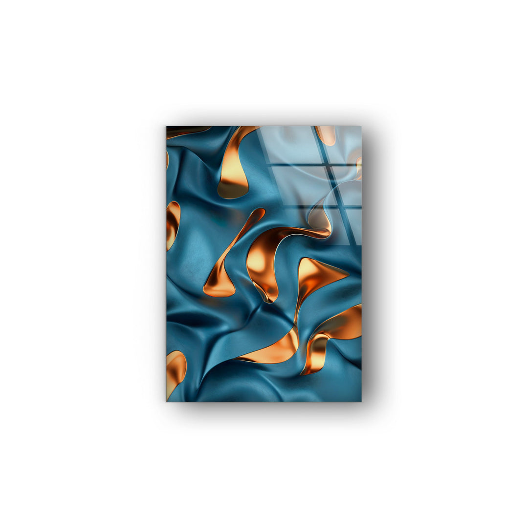 Bronze Blue Abstract Tempered Glass Art & Wall Art