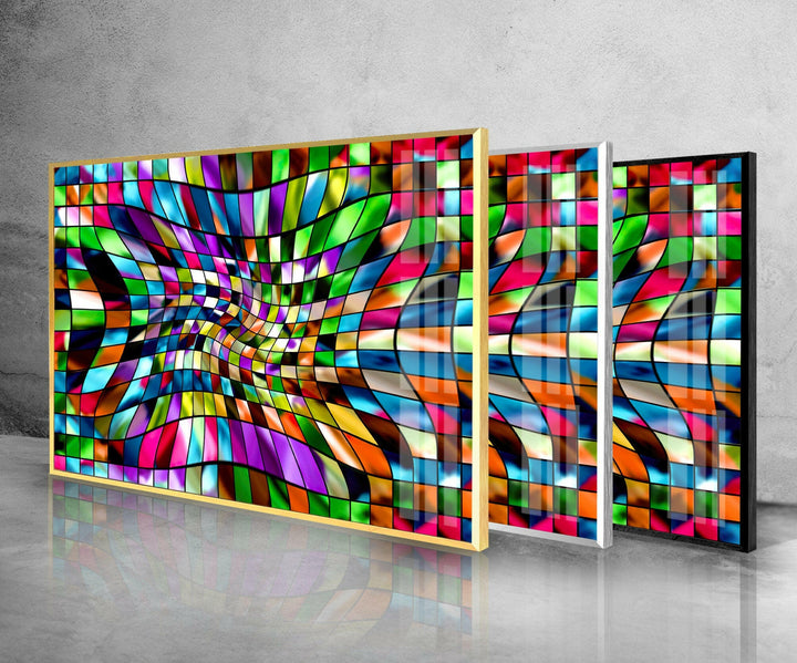 Mix Colors Fractal Art Glass Wall Art