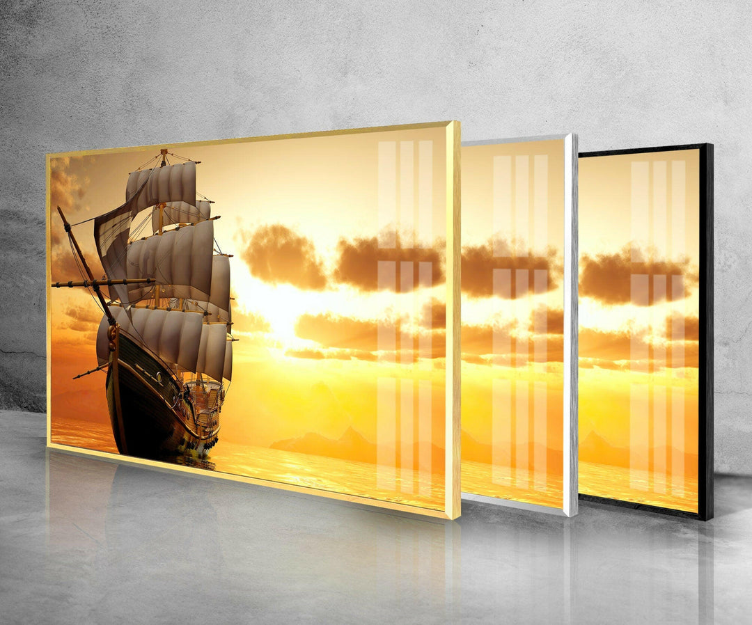 Sailer and Sunset Glass Wall Art Glass Printing Wall Art, Print photos on glass