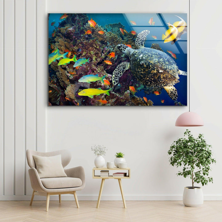 Undersea Fishes Glass Wall Art print on glass, glass printed photos