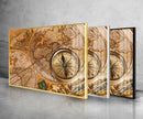 Compass Modern Glass Wall Art