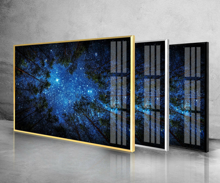 Stars Through The Trees Glass Wall Art custom glass pictures, glass art prints