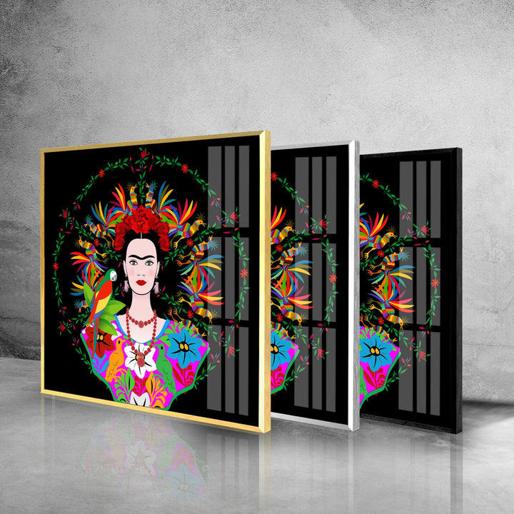 Portrait of Frida Kahlo Tempered Glass Wall Art - MyPhotoStation