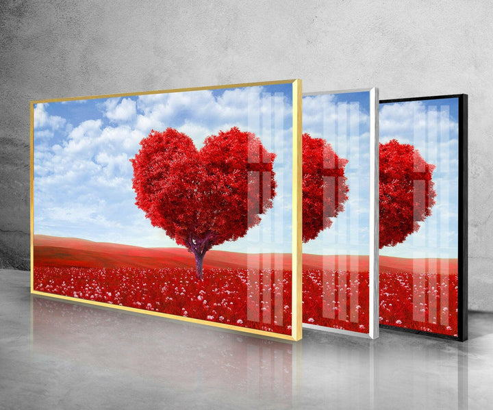 Red Heart Cool Wall Decor & Glass Print Art