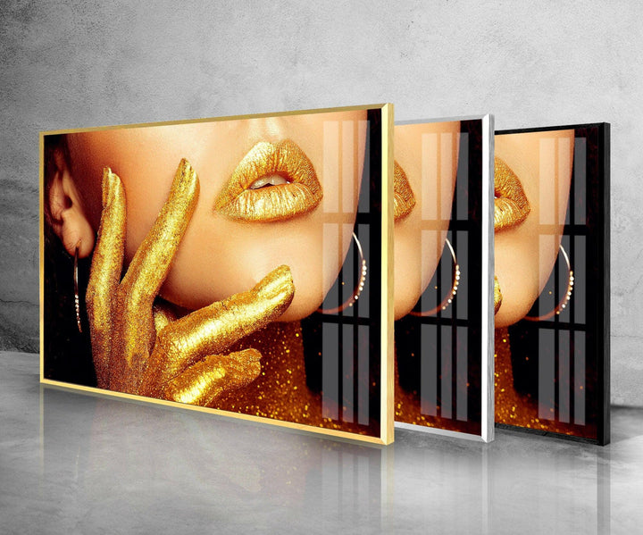 Golden Woman Tempered Glass Wall Art - MyPhotoStation