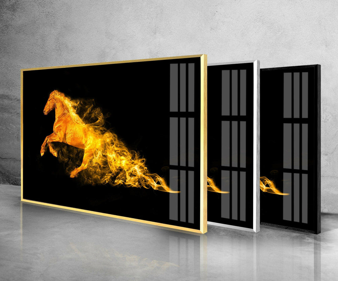 Fire Horse Glass Wall Art large glass photo prints, glass wall photos