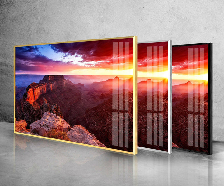 Grand Canyon Vivid Colors Glass Wall Art print on glass, glass printed photos