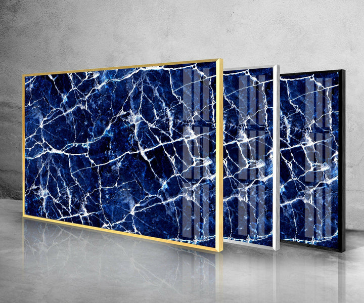 Dark Blue Alcohol ink Glass Wall Art, art glass wall art, glass wall art pictures