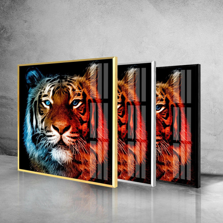 Tiger Portrait Glass Wall Art glass image printing, glass prints from photos