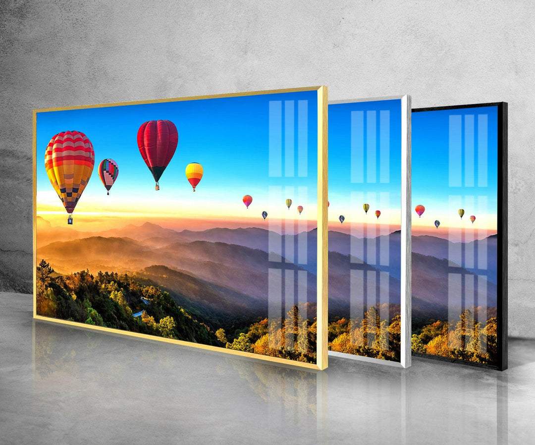 Hot Air Balloon Glass Wall Art glass pictures for Wall, glass prints wall art