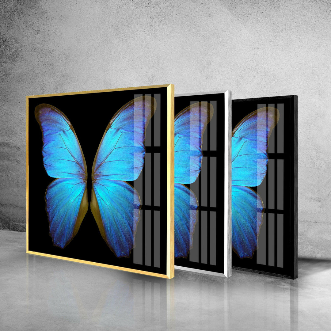 Blue Butterfly Glass Wall Art art glass wall art, glass wall art pictures