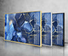 Alcohol ink Blue Abstract Tempered Glass Wall Art